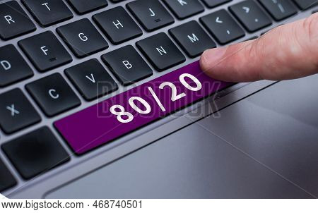 Writing Displaying Text 80 To 20 Percent. Pareto Principle Of Factor Sparsity Statistical Distributi