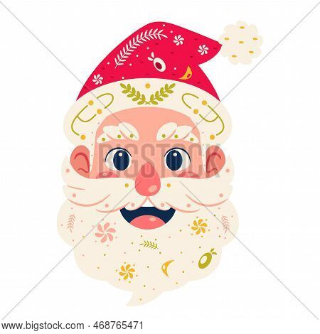 Vector Cartoon Cute Christmas Santa Illustration Isolated