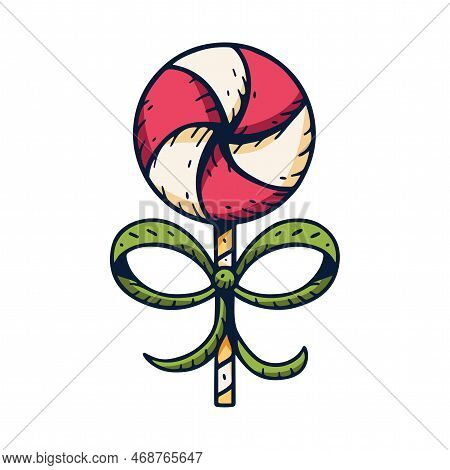 Vector Cartoon Cute Christmas Candy Illustration Isolated