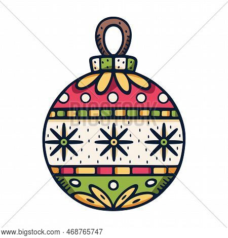 Vector Cartoon Cute Christmas Bauble Illustration Isolated