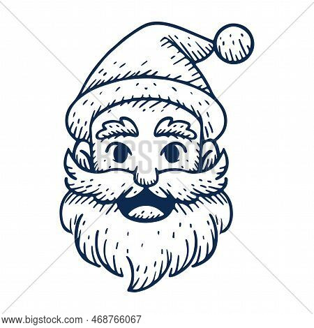 Vector Cartoon Cute Christmas Santa Illustration Isolated