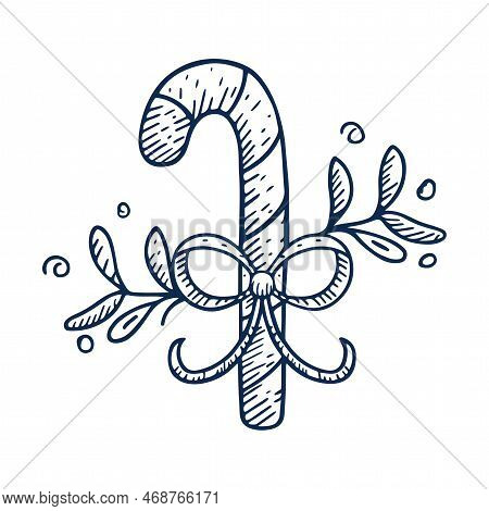 Vector Cartoon Cute Christmas Candy Cane Illustration Isolated
