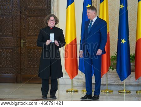 Bucharest, Romania - January 13, 2023: Balazs Attila Receives A Decoration For \