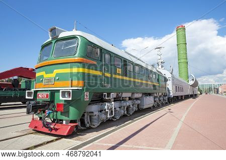 Saint Petersburg, Russia - August 16, 2018: Diesel Locomotive 