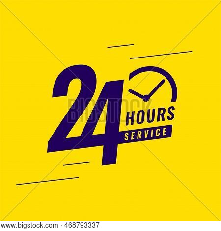 24 Hours Everyday Service Assistant Background With Clock Sign Vector