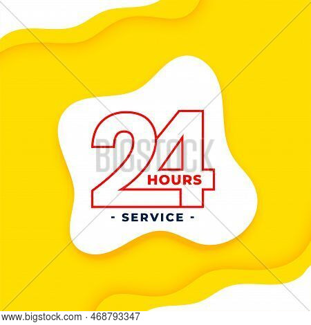 24 Hours A Day Service Availability Fluid Background Vector