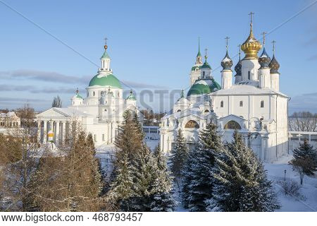Temples Of The Ancient Spaso-yakovlevsky Dmitriev Monastery On A January Day. Rostov, Golden Ring Of