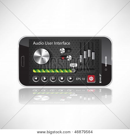 Mobilní UI aplikace Metal, černý Smartphone