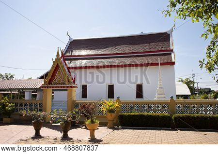 Ancient Ubosot Ordination Hall And Antique Old Church For Thai People Travelers Travel Visit Respect