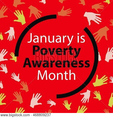 Vector Square Banner Design For January Poverty Awareness Month To Fight Against Poverty In The Unit