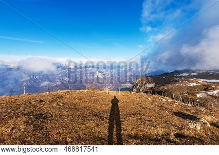 Adige Valley And Monte Baldo (baldo Mountain), From The Mountain Peak Of Corno D'aquilio, Lessinia P