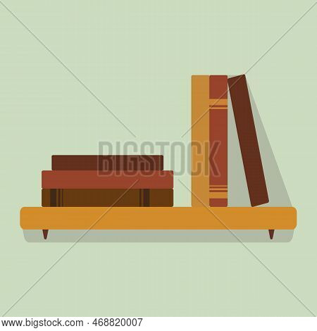 Suspended Bookshelf Semi Flat Color Vector Object. House Interior. Editable Element. Full Sized Item