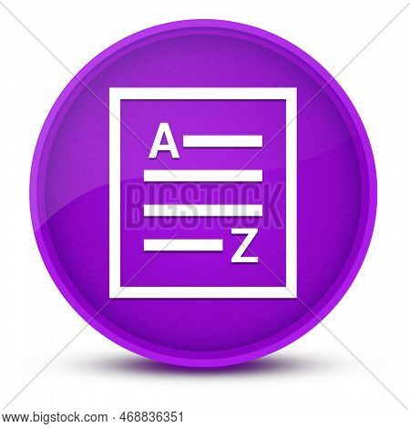 A-z(list Page Icon) Luxurious Glossy Purple Round Button Abstract Illustration