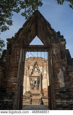 The Temple Ruins Of The Wat Ratchaburana In The City Ayutthaya In The Province Of Ayutthaya In Thail