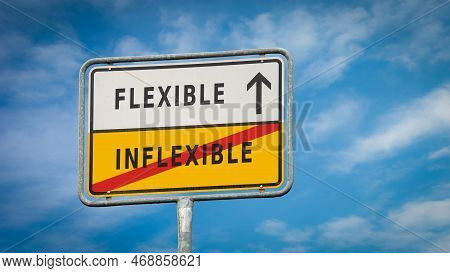 Street Sign The Direction Way To Flexible Versus Inflexible