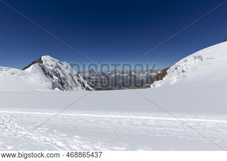 View Of Monte Rosa During A Hiking