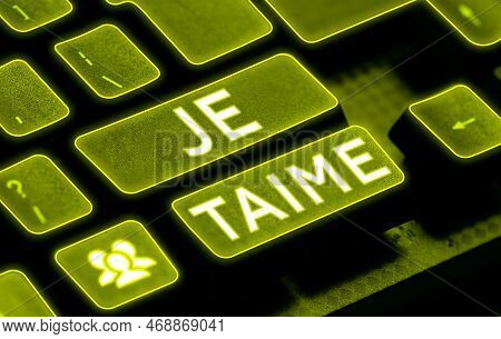 Text Showing Inspiration Je Taime. Word Written On Expressing I Love You Words In French