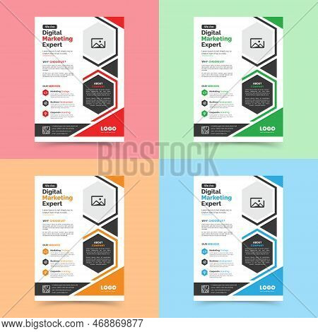 Business Corporate Flyer Template A4 Size With 4 Color