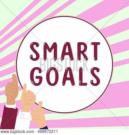 Conceptual Caption Smart Goals. Internet Concept Mnemonic Used As A Basis For Setting Objectives And