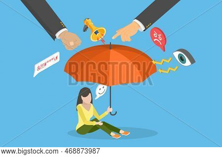 3d Isometric Flat Vector Conceptual Illustration Of Psychological Protection, Comfort Zone, Self-saf
