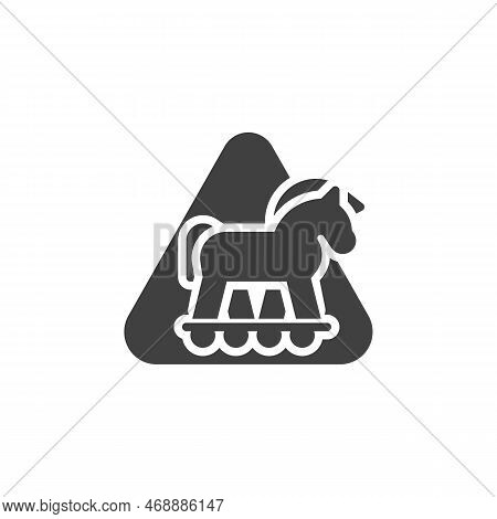 Trojan Horse Vector Icon. Filled Flat Sign For Mobile Concept And Web Design. Trojan Virus Attack Gl