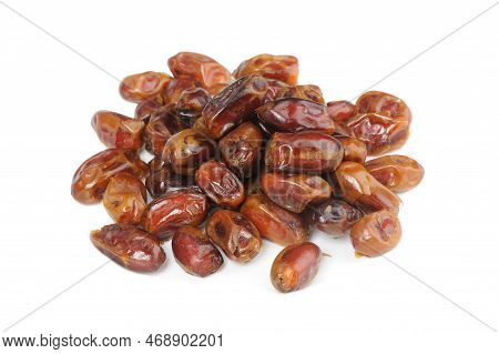 Pile Of Dried Date Fruit Isolated On White Background