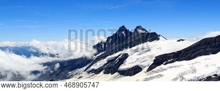 Mountain Grossglockner And Glacier Pasterze Panorama In Glockner Group, Austria