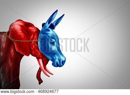 Fake Progressive Or Closet Liberal As A Red Elephant Pretending Or Masquerading As A Blue Donkey In 