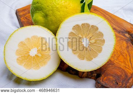 Lemon Citron Cedrate Or Citrus Medica, Large Fragrant Citrus Fruit With Thick Rind