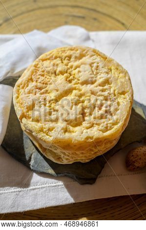 Tasting Of Local Portuguese Matured Cheese Queijo Serpa,  Setubal Area, Portugal