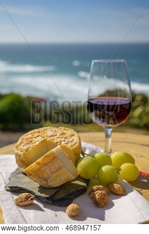 Tasting Of Tawny Port Wine And Local Portuguese Matured Cheese Queijo Serpa, Setubal Area, Portugal