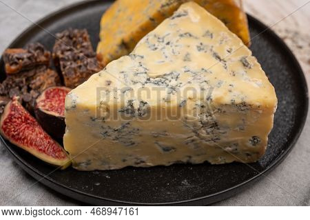 Cheese Collection, English Old Shropshire Blue And Stilton Blue Cheeses