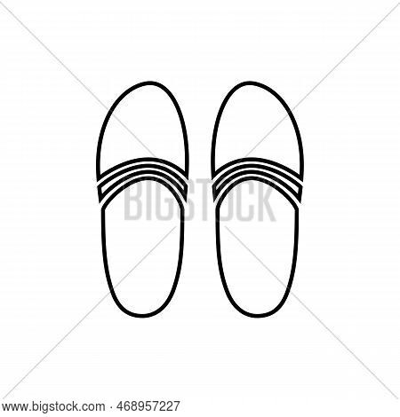 Beach Slippers Icon On White Background. Vector Illustration.