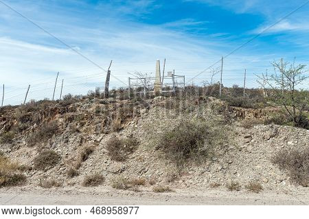 Van Wyksdorp, South Africa - Sep 24, 2022: Memorial For Commander Sw Van Heerden On The Road Between