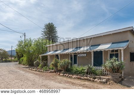 Van Wyksdorp, South Africa - Sep 24, 2022: A Street Scene, With The Buffelsfontein Art Cafe And Coff