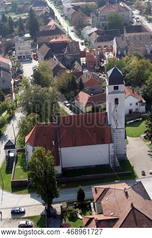 Krizevci, Croatia - October 08, 2011: Church Of The Holy Cross In Krizevci, Croatia On October 08, 2