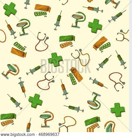 Seamless Medicine And Healthcare Background Vector Illustration