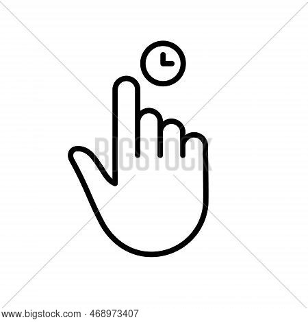 The Gesture Of Computer Mouse. Pointer Finger Black Line Icon. Cursor Hand Linear Pictogram. Click P