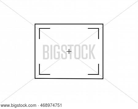 Vector Target Aim, Focus Icon, Square Camera Frame, Photo Viewfinder Screen Line Symbol.