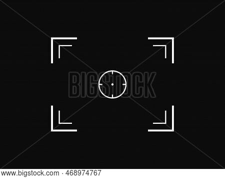 Simple Vector Target Aim, Focus Lens Icon Template, Logo, Camera Frame Or Photo Viewfinder Screen Li