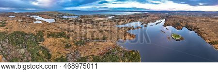 Aerial View Of Lough Doon Between Portnoo And Ardara Which Is Famous For The Medieval Fort - County 