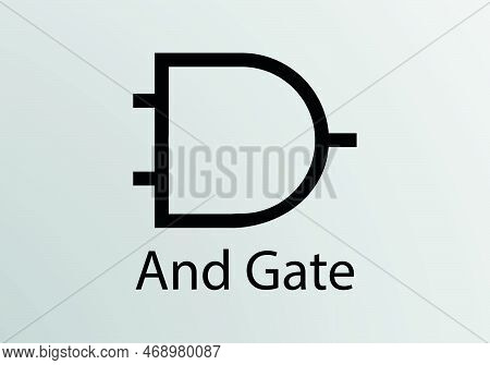 And Gate Engineering Symbol, Vector Symbol Design. Engineering Symbols.