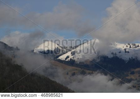 Snow Capped Hills Near Gstaad, Switzerland. Rellerli,hill.