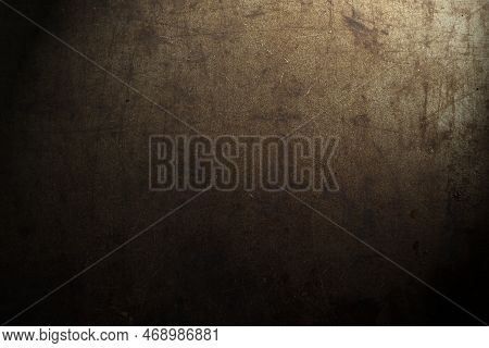 Dark Abstract Background With Scuffs And Scratches. Metal Texture With Rust