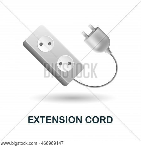 Extension Cord Icon. 3d Illustration From Construction Instruments Collection. Creative Extension Co