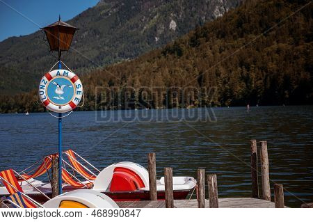 Lunz Am See, Austria - July 06 2022: Lunzer See, An Idyllic Lake In The Eisenwurzen Mountains In Low