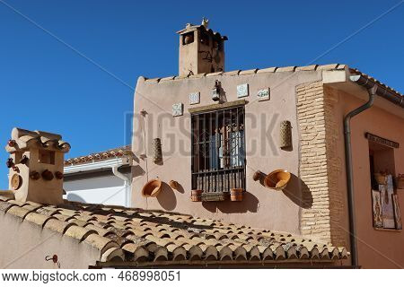 Biar, Alicante, Spain, January 14, 2023: Decoration In A House In The Upper Part Of Biar, Alicante, 