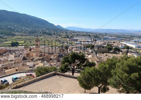Biar, Alicante, Spain, January 14, 2023: General View Of The Village And The Mountains From The Cast