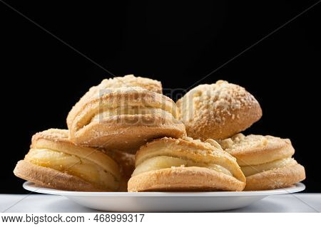 Sochnik Cake With Cottage Cheese - Pastry Made From Dough With Cottage Cheese Filling, A Dish Of Nat