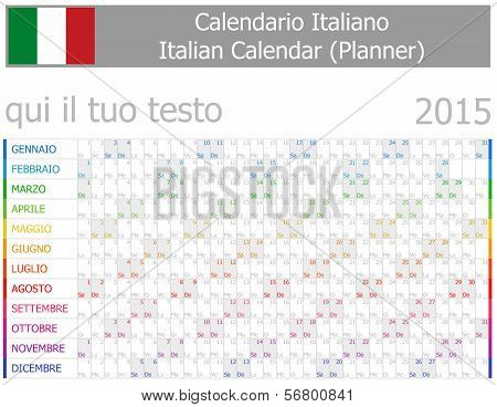 2015 Italian Planner-2 Calendar with Horizontal Months